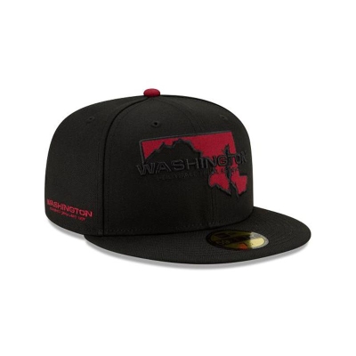 Black Washington Football Team Hat - New Era NFL State Logo Reflect 59FIFTY Fitted Caps USA0216543